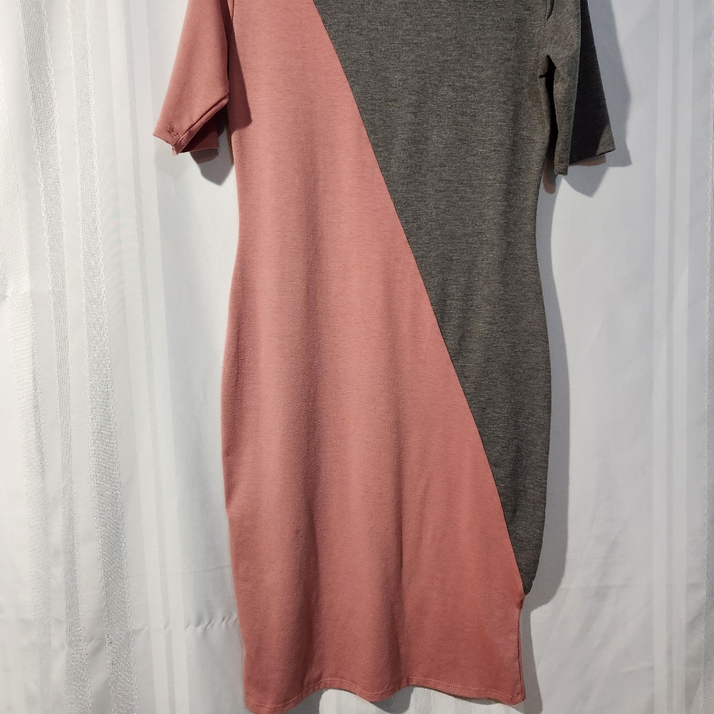 Lularoe Julia Pink And Gray Bi Color Block Dress … - image 6